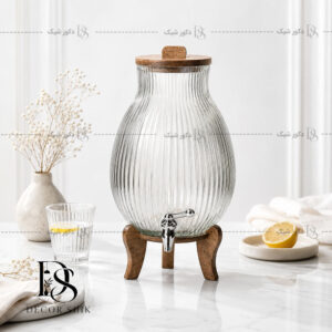 کلمن شیشه ای پایه چوبی آدنا