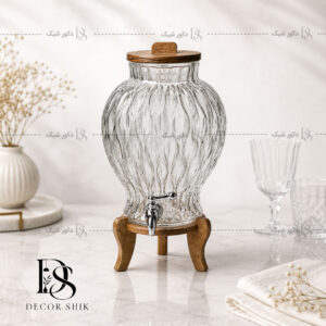 کلمن شیشه ای پایه چوبی آوا