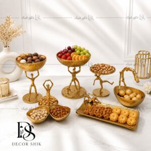 سرویس پذیرایی بالرین آلومینیومی ۶ تکه طلایی