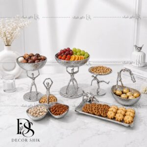 سرویس پذیرایی بالرین آلومینیومی ۶ تکه نقره ای