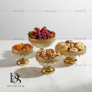 سرویس پذیرایی ونیز گلدار چهار تکه کرم