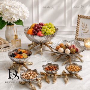 سرویس پذیرایی آلومینیومی لوتوس نقره ای سایز بزرگ